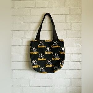 Pittsburgh Steelers NFL Handmade Fabric Small Tote Bag with Logo Design Print